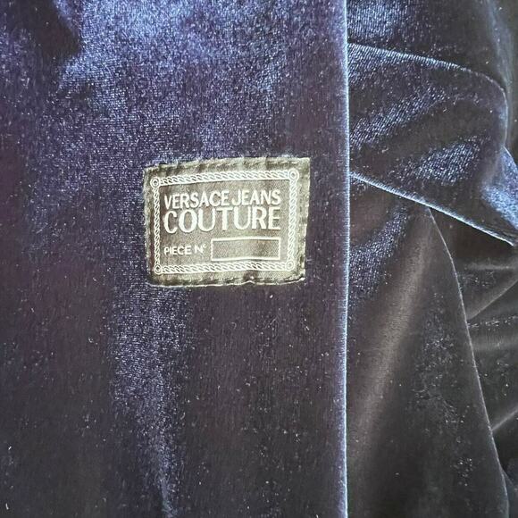 Versace Jeans Couture Navy Long Sleeve Faux Wrap Dress, US0 - Picture 6 of 10